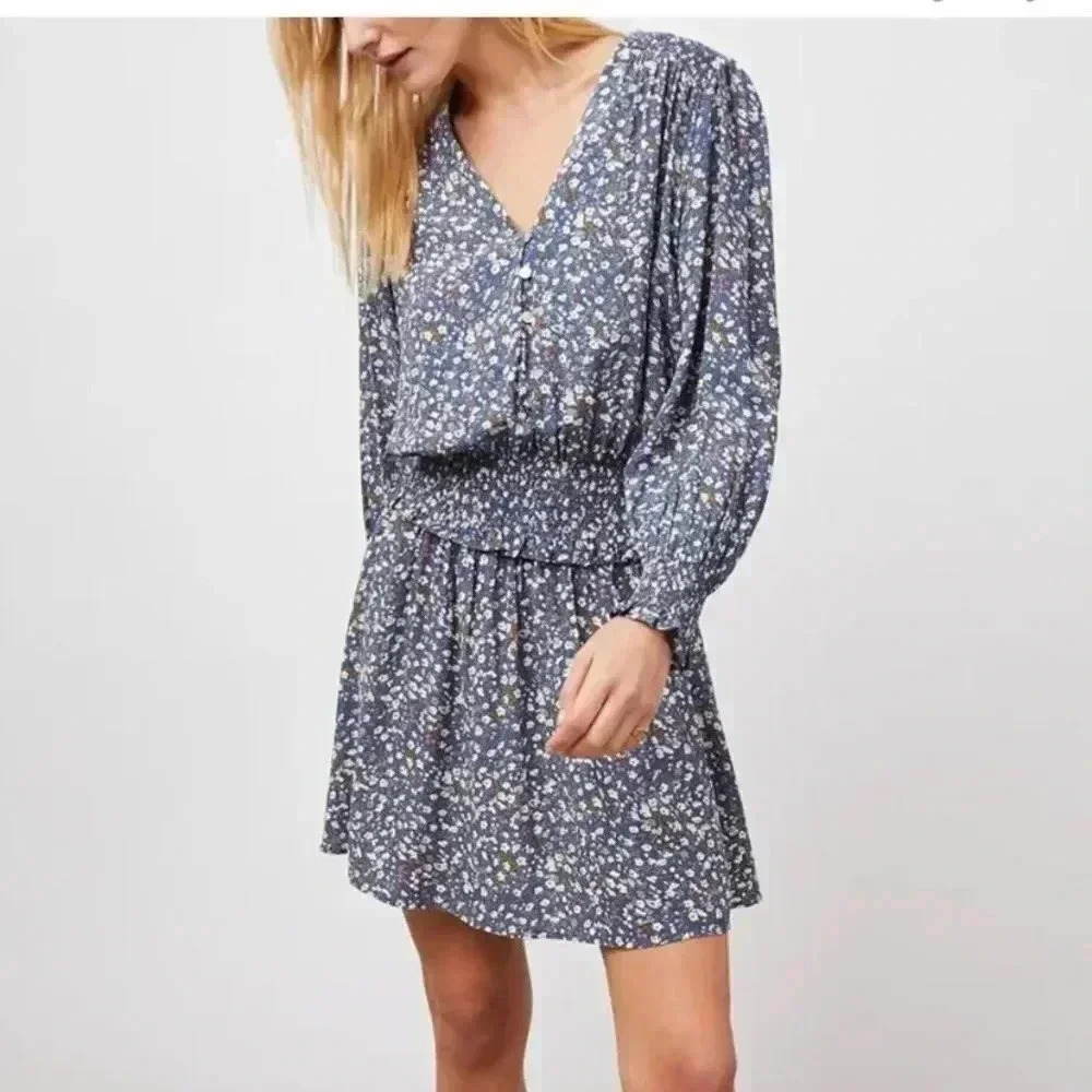 NWT Rails Zana Mini Dress Blue Ditsy Floral size XL